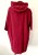 Bordowa rozpinana bluza oversize plus size z kapturem i żółtymi wstawkami