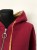 Bordowa rozpinana bluza oversize plus size z kapturem i żółtymi wstawkami