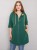 Zielona rozpinana bluza oversize plus size z kapturem i żółtymi wstawkami